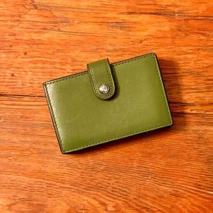 Coach Green Leather Trifold Wallet
